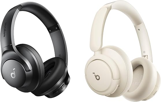 Soundcore by Anker Q20i Hybrid Active Noise Cancelling Headphones, with Q30, Wireless Over-Ear Bluetooth, 40H Long ANC Playtime, Hi-Res Audio, Big Bass, Customize via an App, Transparency Mode