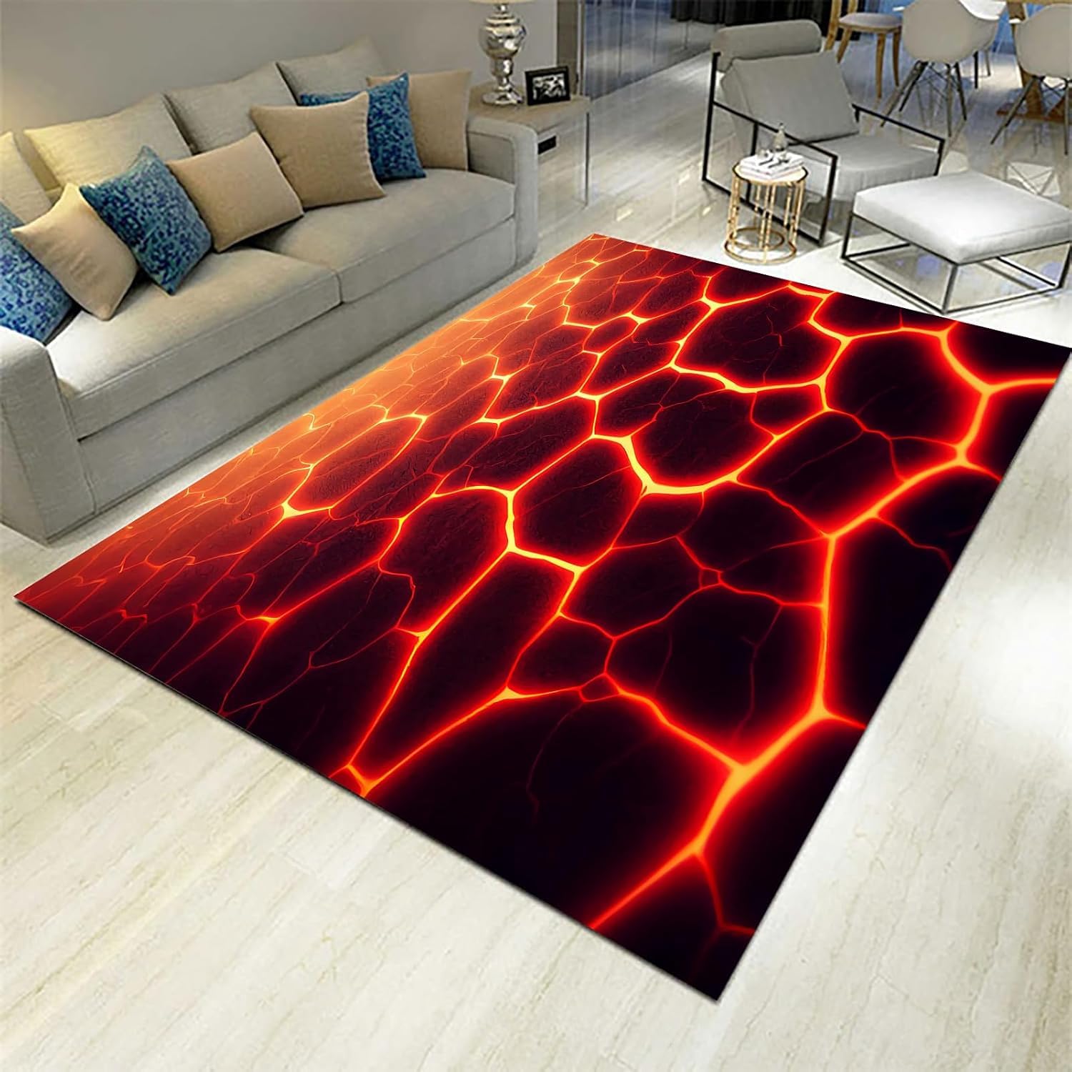 Tapis de chambre et salon 3D en flanelle douce pour cuisine et couloir