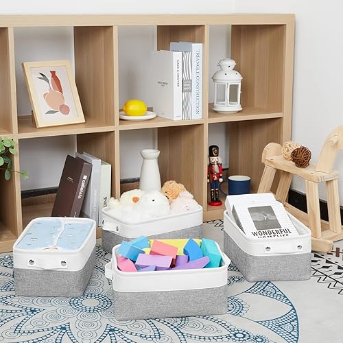 Miniatura 2 de Bidtakay Cestas de almacenamiento para estantes, cubos de almacenamiento azul marino para juguetes para perros 4 unidades Cestas de almacenamiento