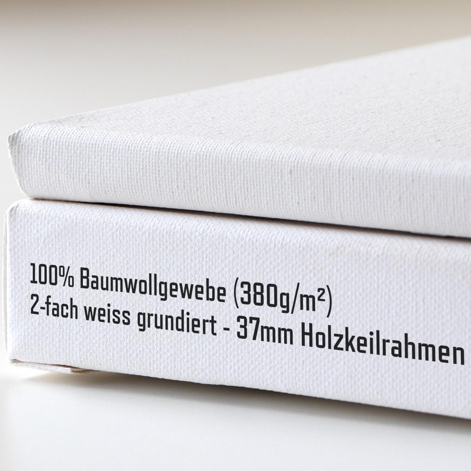 M MERCEO 2 Stück XXL Künstler-Leinwand Set zum Bemalen 100x100 cm – 100% Baumwolle 380 g/m², 2-fach grundiert – stabiler 37mm Keilrahmen für Acryl & Öl