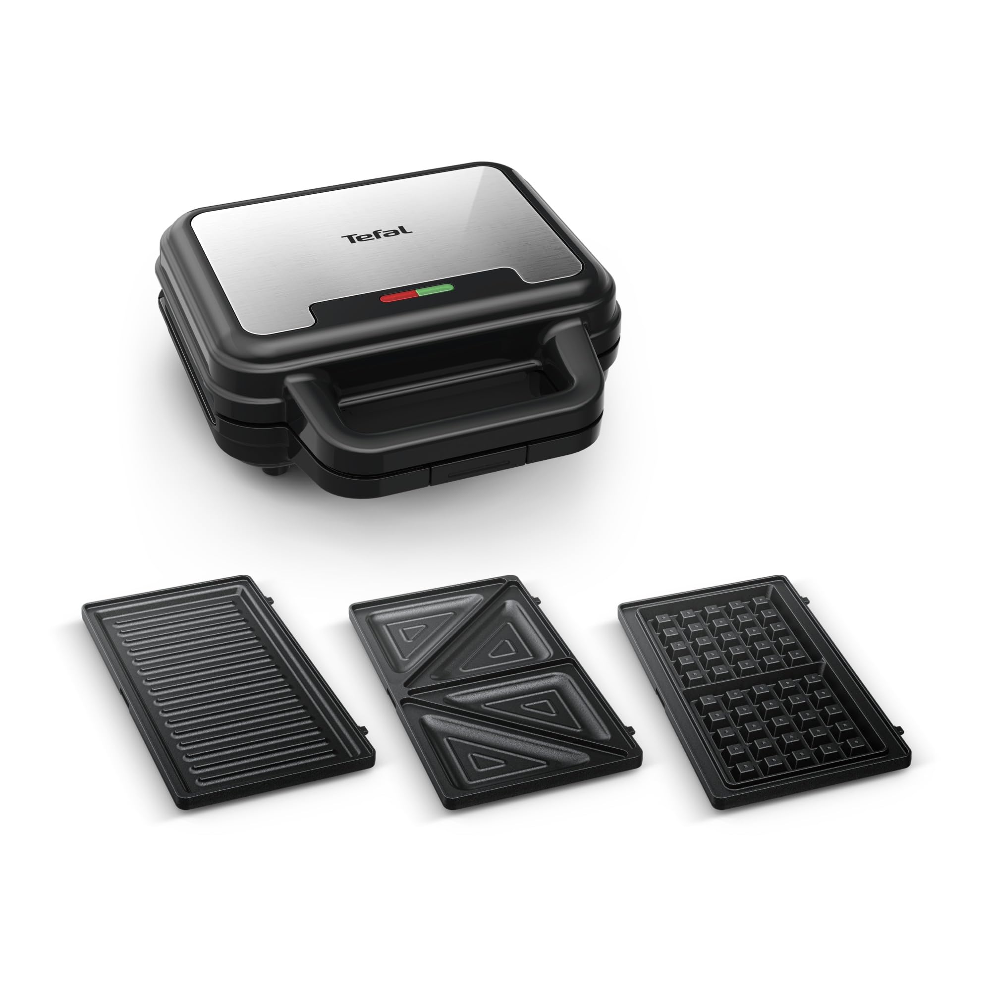 Tefal UltraCompact 3-​en-​1 Appareil à Gaufres, Sandwichs et Paninis, 3 jeux de plaques inclus, Compact, Rangement Facile, 700 W, SW383D10