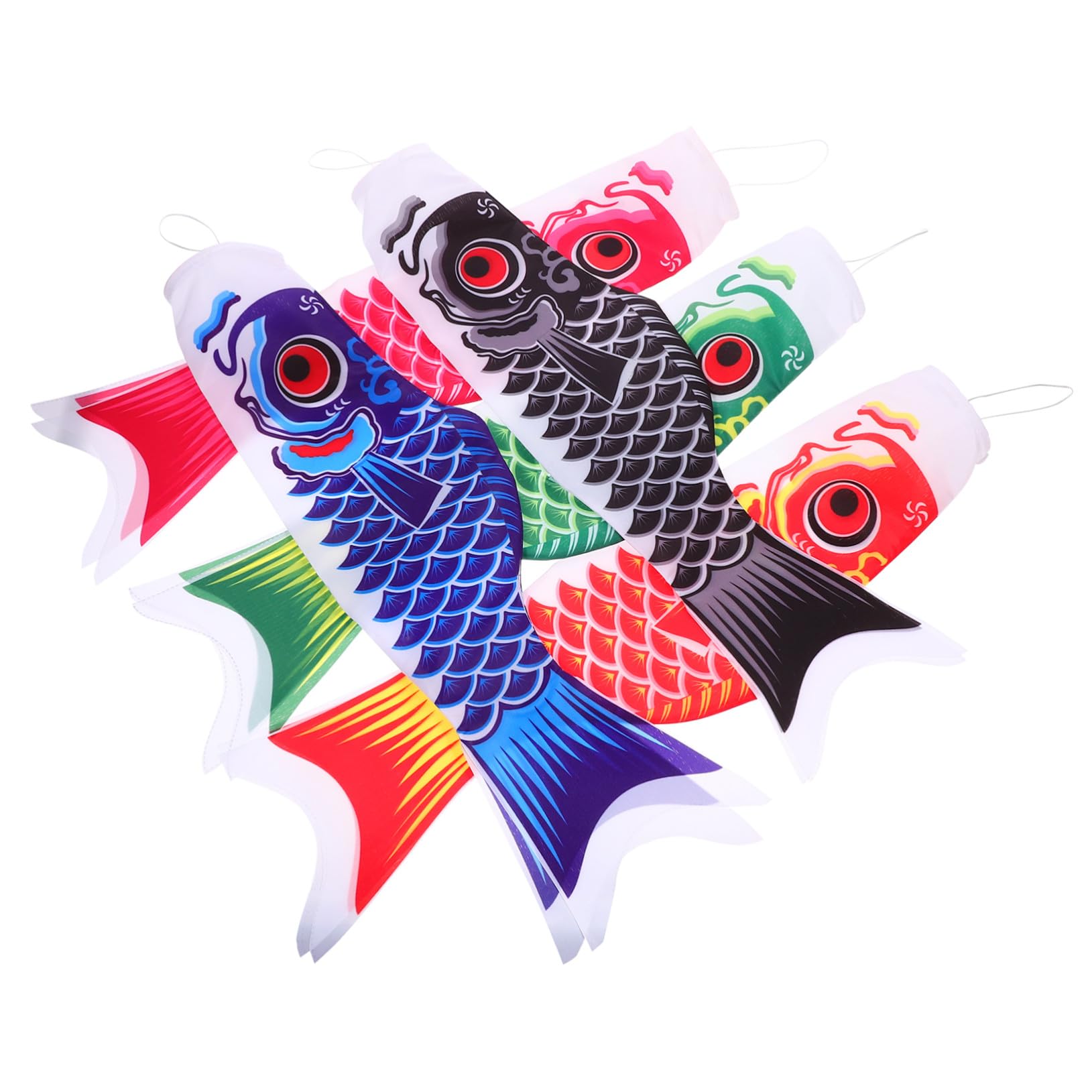 Drapeaux décoratifs japonais carpe contre la monotonie du jardin | Set de 5 suspensions