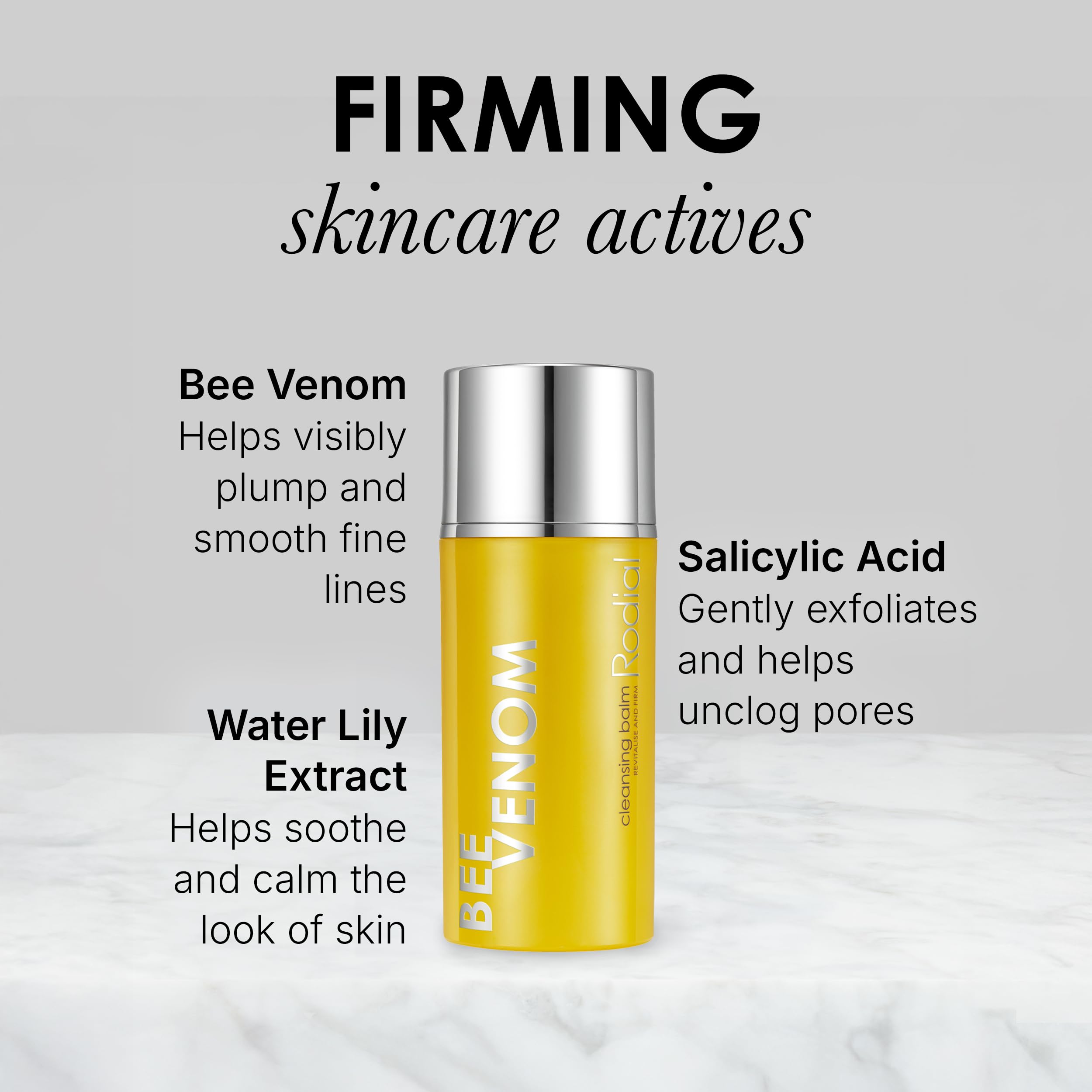 Rodial Bee Venom Baume Nettoyant 100 ml - Baume Nettoyant Luxueux pour le Visage à la Vitamine C - Formule au Venin d'Abeille pour Repulper les Rides, Acide Salicylique pour Exfolier en Douceur