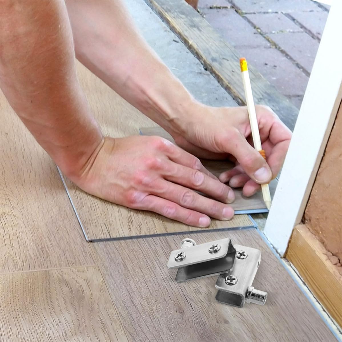 Stainless Steel Glass Door Pivot Hinges, 8 Piece Set for 5-7mm Panels