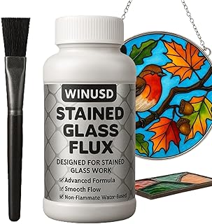 8oz Solder Flux for Stained Glass Soldering, Liquid Zinc Flux for Stained Glass Solder Work Glass Repair and More, Flux for Soldering Tools, Stained Glass Tools Supplies Kits(Water-Based Formula)