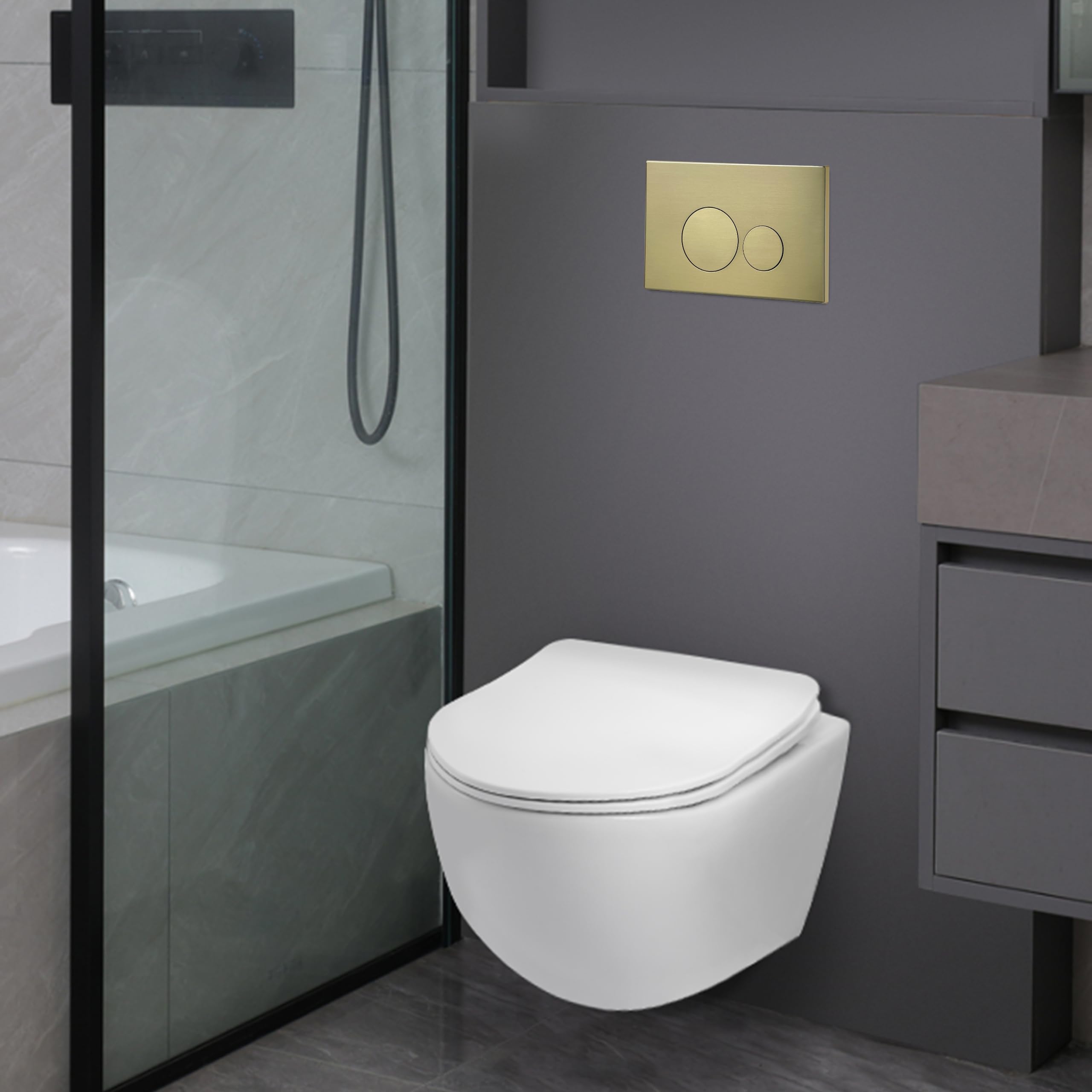WC-Betätigungsplatte AquaUno 23,8x15,5 cm Gold gebürstet