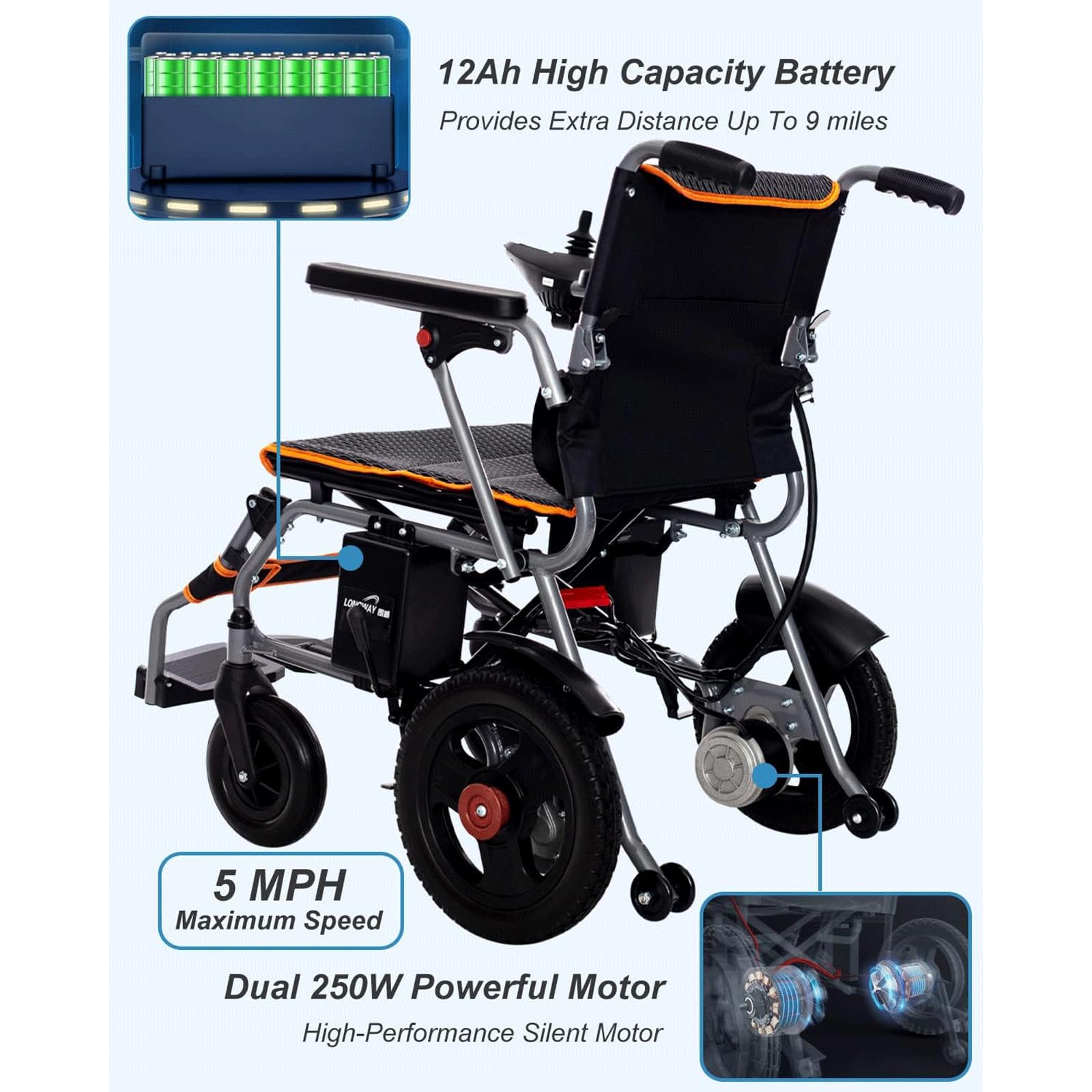 Amazon.co.jp: インテリジェント電動車椅子、軽量折りたたみ式電動