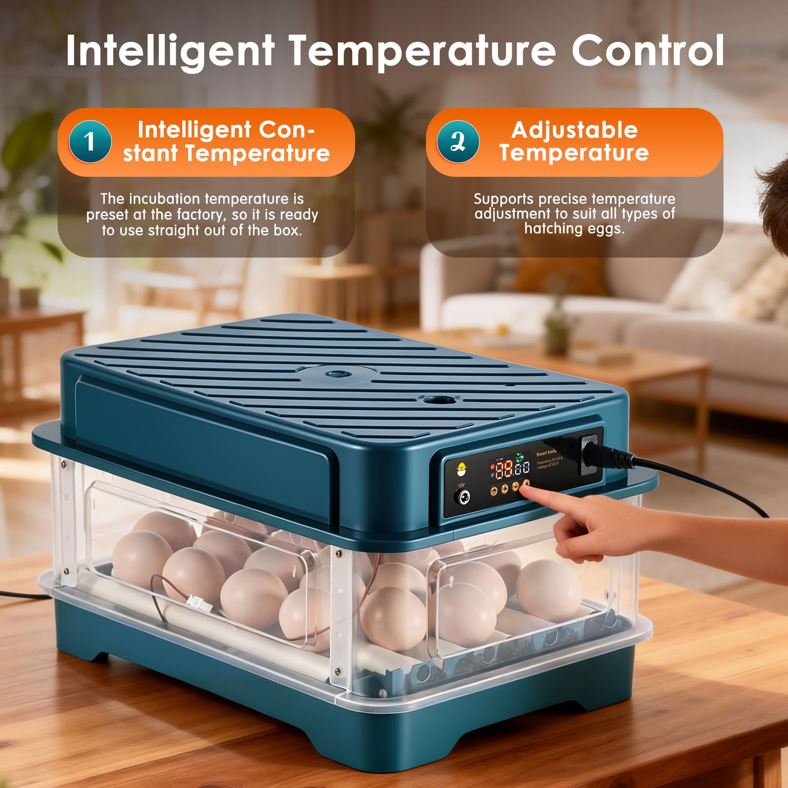 Incubadoras para incubar huevos, incubadora de 24 huevos con volteo automático y control de temperatura, llenado automático de agua, diseño de ventilación para gallinas, codornices y huevos de aves