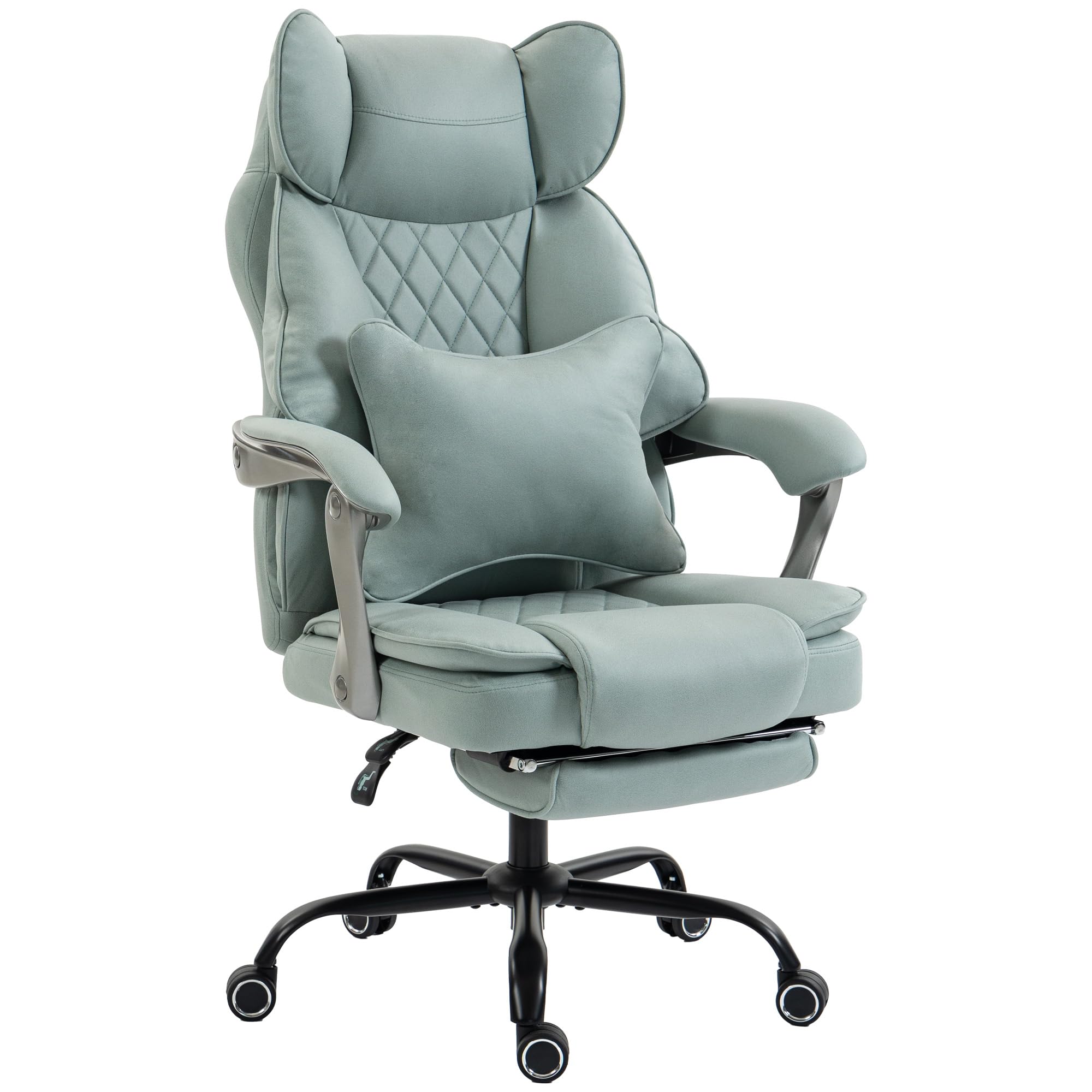 HOMCOM Executive Office Chair with Footrest 180kg 400lb Big and Tall Blue