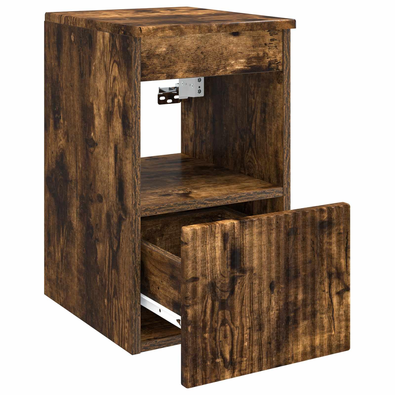 Armoire de salle de bain en chêne fumé - 30 x 35 x 50 cm - Avec beaucoup d'espace de rangement et porte - Meuble de salle de bain moderne pour salle de bain, WC et lavabo