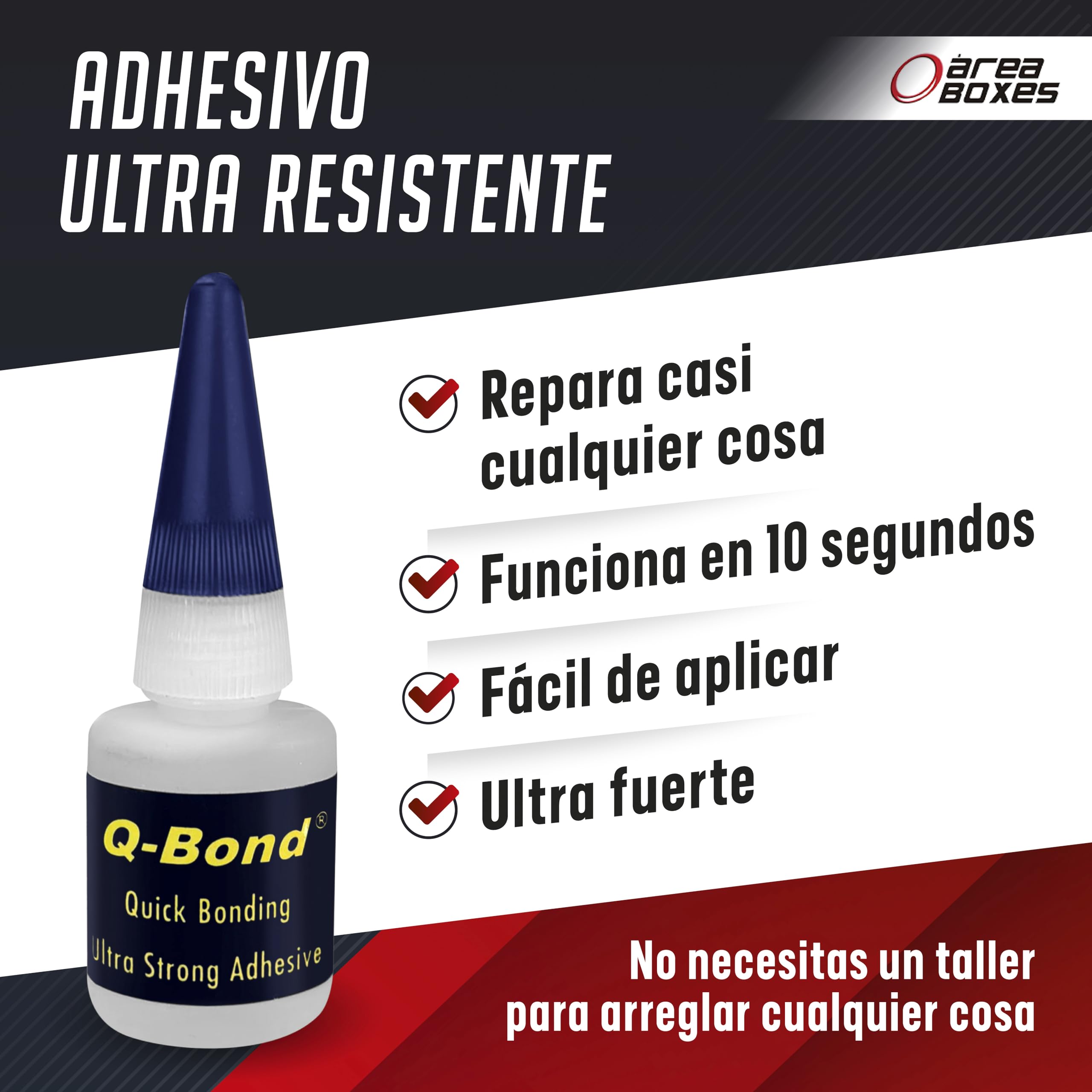 Pegamento Extrafuerte Dos Componentes. [Qbond] Adhesivo P/TODOS Los Materiales. Soldadura En Frio Para Metal. Kit Reparación De Cianoacrilato + Polvo, Facil Y Rapido. (Kit 9 piezas)