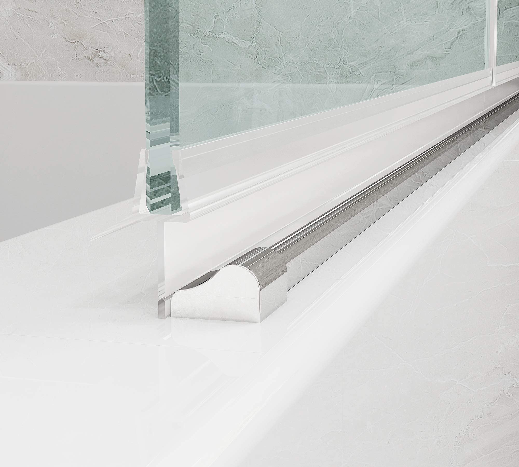 Lot de 2 barres de protection anti-fuite en aluminium pour douche de 95 cm