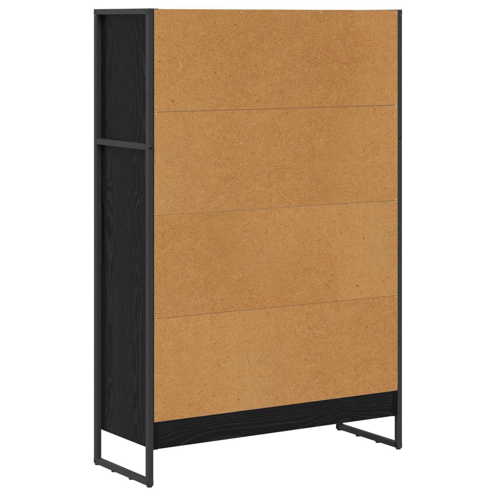Regał na książki o wyglądzie czarnego dębu, 80 x 30 x 155 cm, materiał drewnopochodny, przemysłowy regał stojący z 5 półkami, do salonu, sypialni, biura