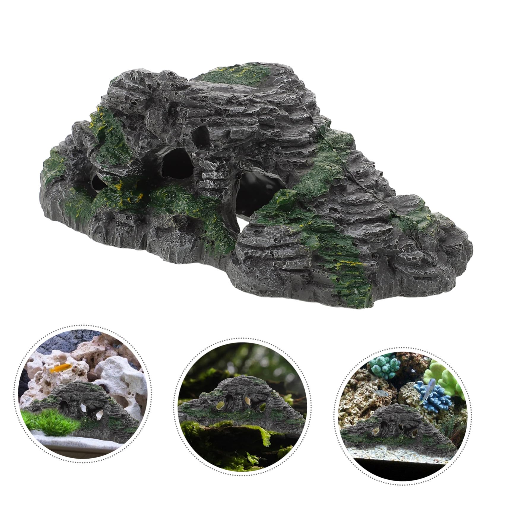 VANZACK 4pezzi Piattaforma di Basking per Tartarughe Decorativa di Roccia per Acquari e Terrari Accessori per Rettili e Piccoli Animali Facile da Installare e Ottimo per Esercizio