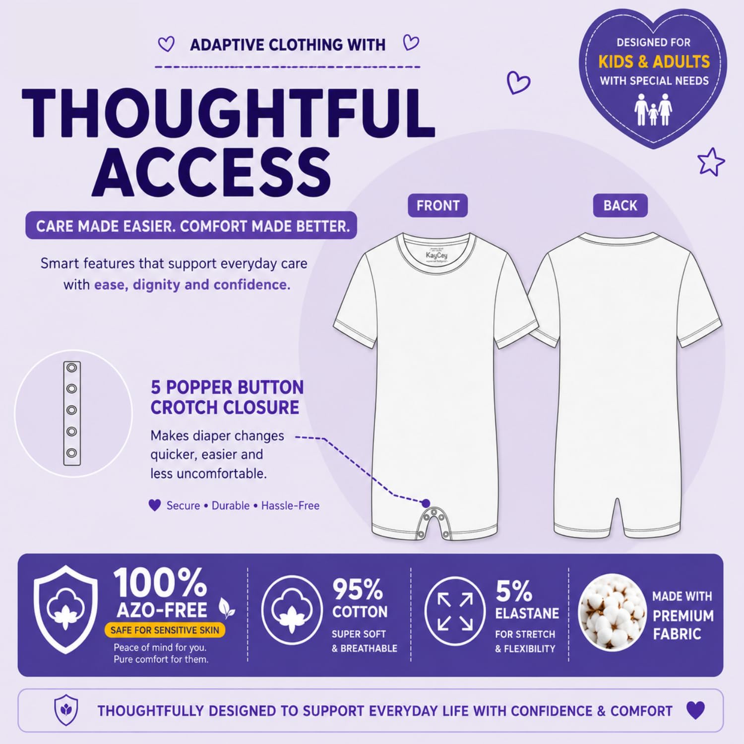 Body pour Enfant Spécial - sous-Vêtement Spécialisé pour Enfant (3-16ans) - Corsets Manches Courtes pour Garcons & Filles par KayCey