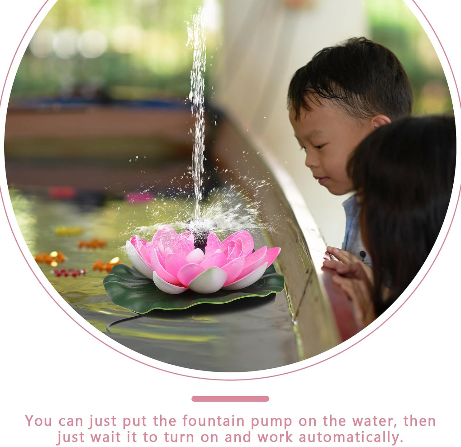 Solar Powered Floating Lotus Fountain with Delicate Design Energy-Saving Silent Motor for Garden Fish Tank Decor Automatic Outdoor Water Feature for Park