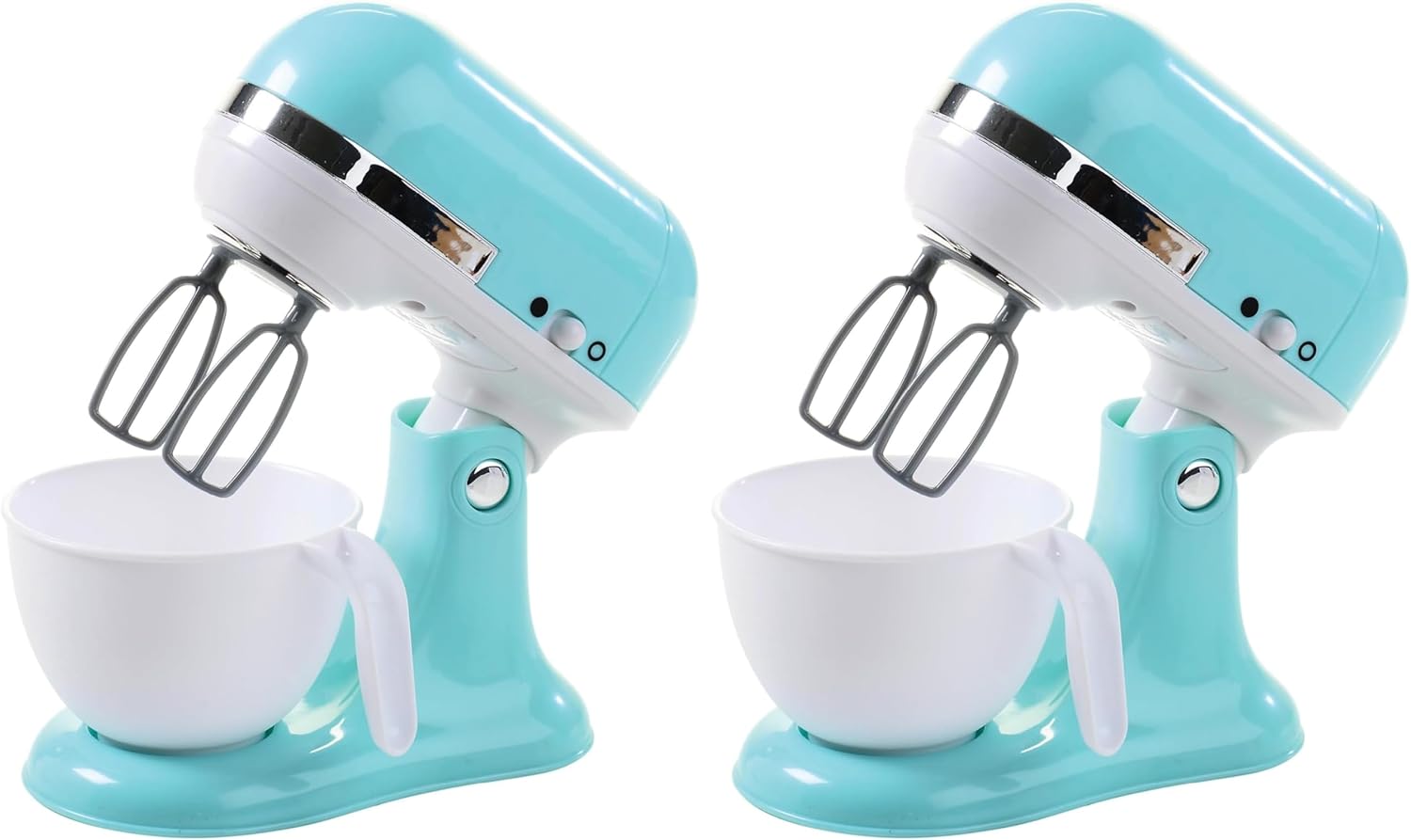 Constructive Playthings Toy Mixer with Removable Mixing Bowl and Spinning Paddles for Imaginative Play, Kitchen Appliances Learning Toy for Children Ages 3+v (Pack of 2)