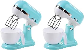 Constructive Playthings Toy Mixer with Removable Mixing Bowl and Spinning Paddles for Imaginative Play, Kitchen Appliances Learning Toy for Children Ages 3+v Pack of 2