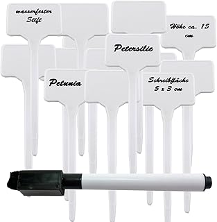 trends4ever 16er Set Pflanzenschilder zum beschriften Pflanzenstecker Kräuterschilder Wetterfest