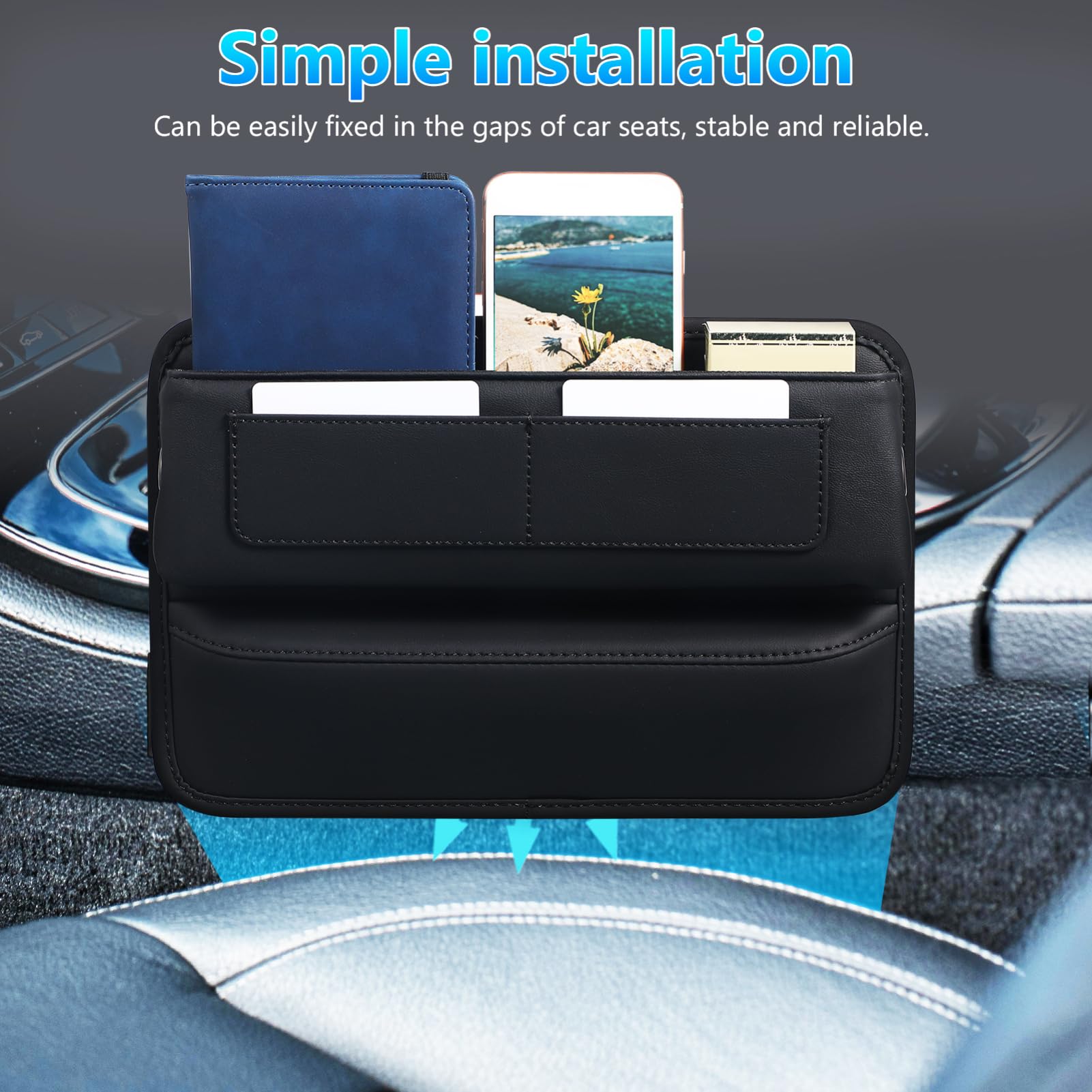 Caja De Almacenamiento Central Organizador De De Almacenamiento Entre Asientos Relleno De Huecos Laterales Organizador De Asientos Delanteros Accesorios Para Coche
