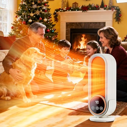 Miniatura 8 de Calentador de espacio para interiores - Calentador portátil de eficiencia energética con termostato ajustable, tecnología de cerámica de