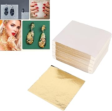 500pcs Gold Leaf Sheets, Multipurpose Imitation Gold Leaf for Arts, Gilding, Crafting and Decoration