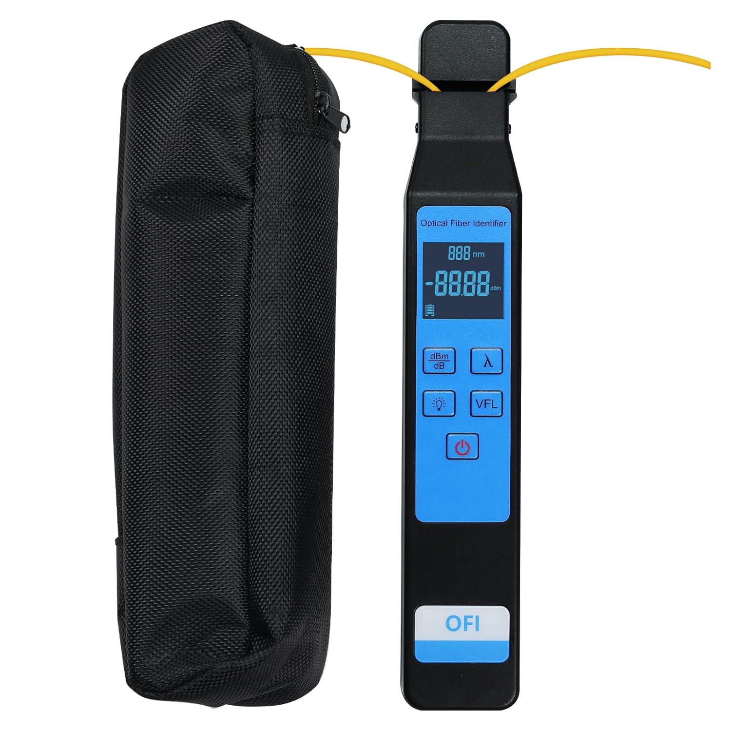 Optical Fiber Identifier with Wave Respond 800-1700nm, Optic Tester, Optical Power Meter OPM Functions,Handheld Fiber Detector for 10KM VFL FTTH Tool