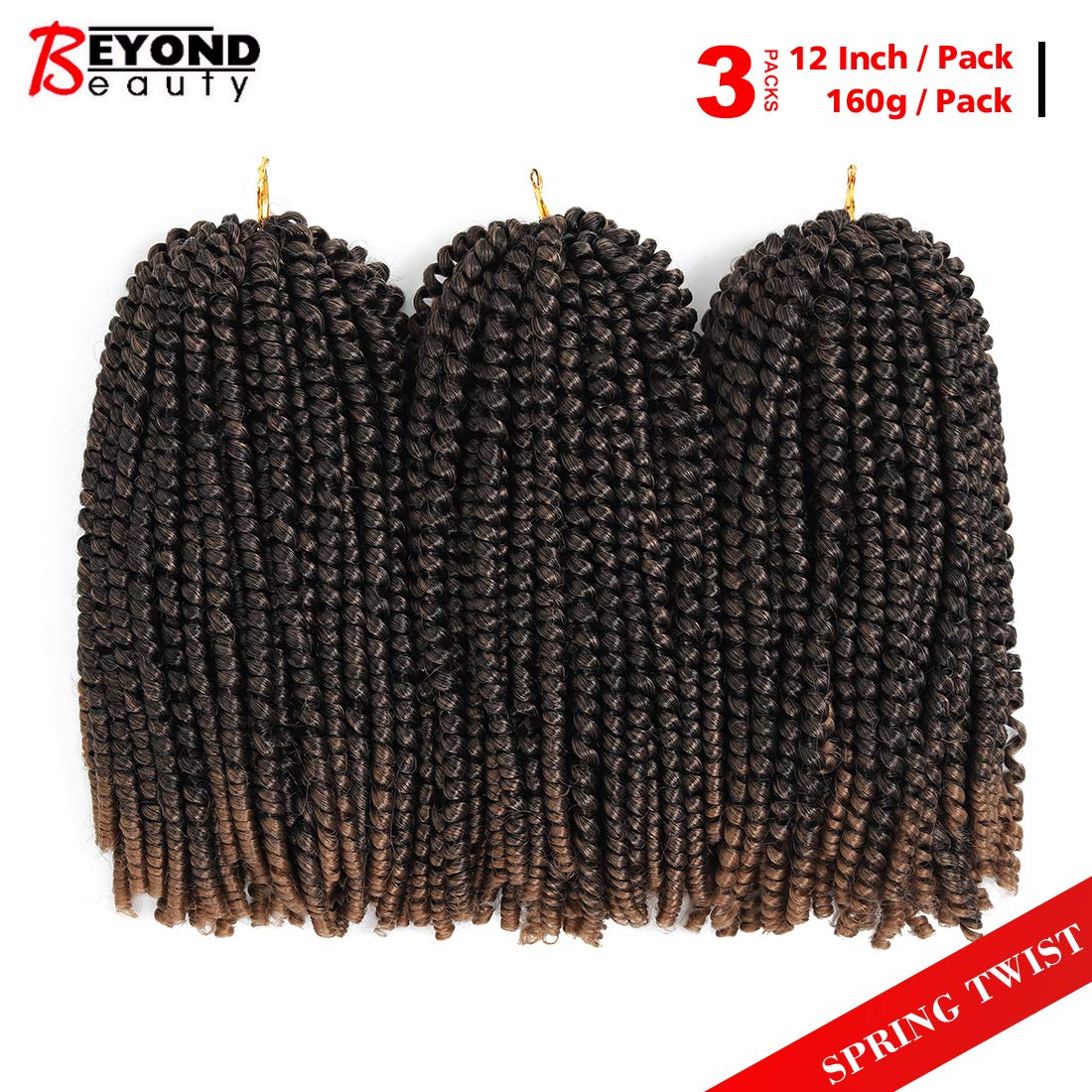 12 inch Spring Twist Crochet Braids Hair for Butterfly Locs Bomb Twist