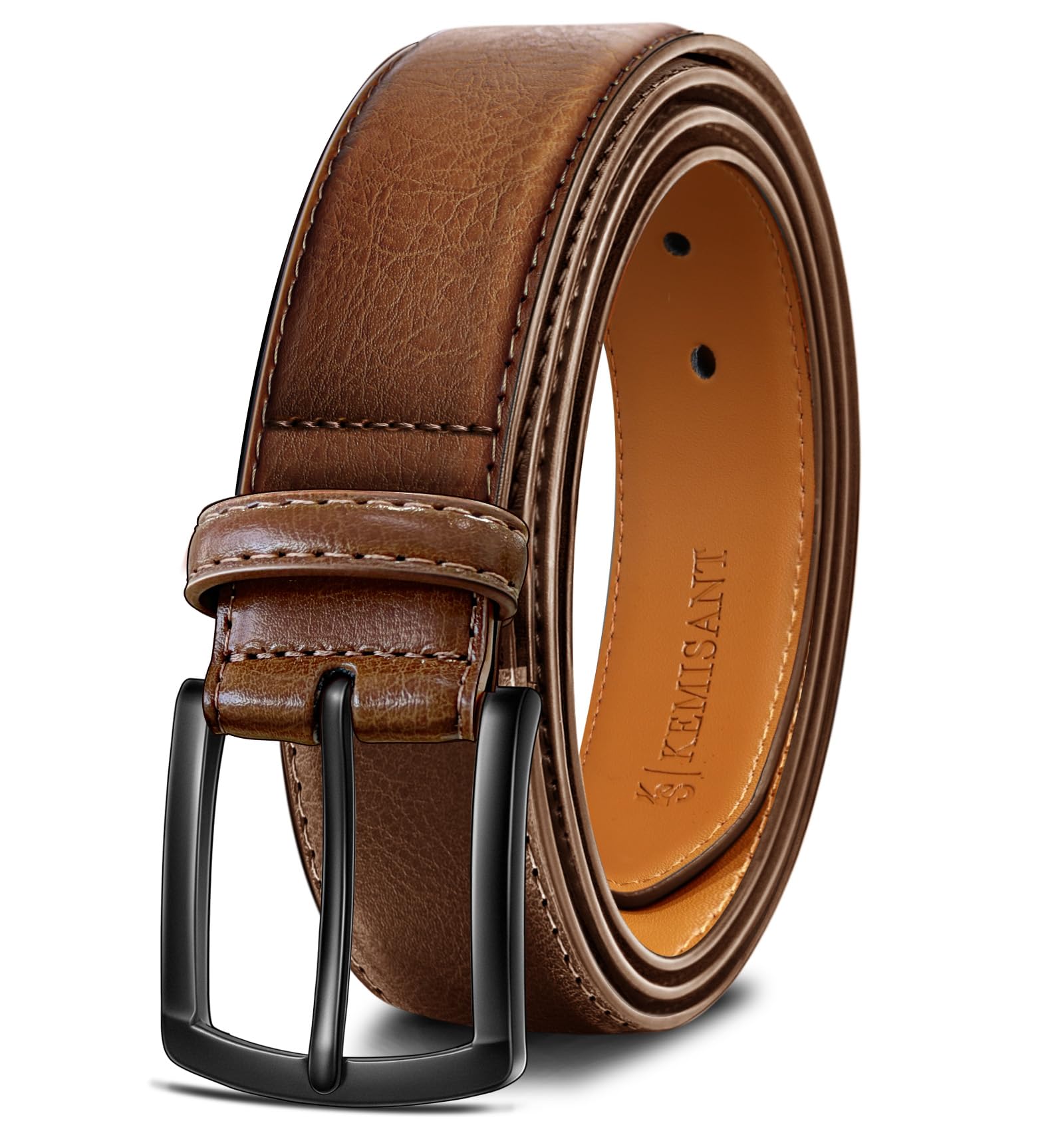 KEMISANT Ledergürtel Herren, Gürtel Herren Leder 35mm für Business und formelle Anlässe,Anzuggürtel Begleiter zu Männer Businessschuhe