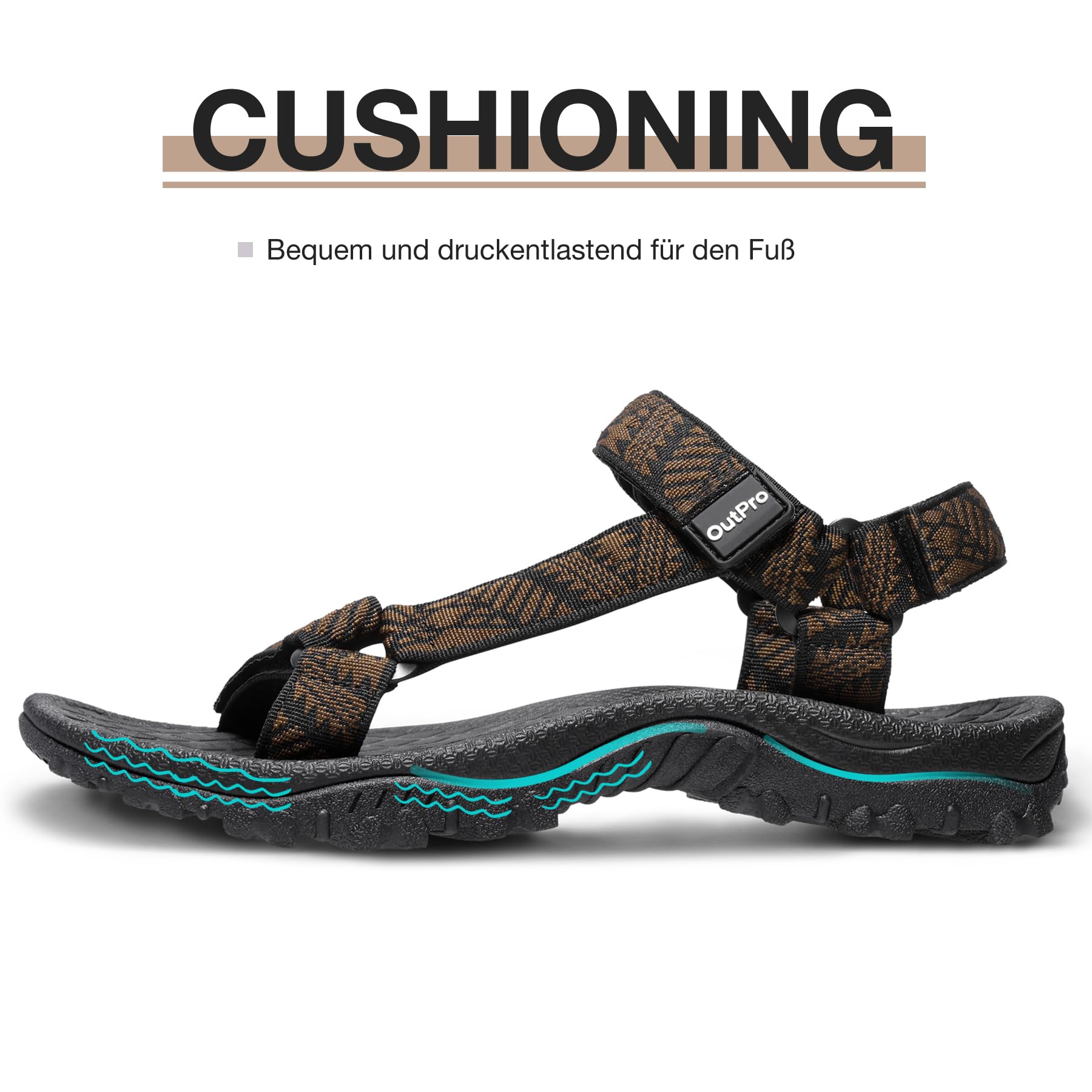 OutPro Sandalias deportivas para hombre, ajustables, escaleras de escalada, sandalias de senderismo, sandalias de agua, transpirables, para trekking, senderismo al aire libre