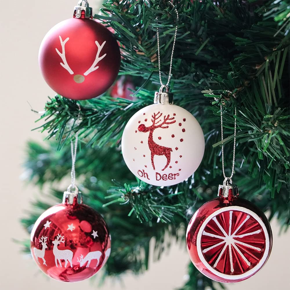 Ozdoba Choinkowa 6 cm 20 SZTUK Boże Narodzenie kulki Ozdoby Choinkowe Wiszące Wisiorki Bauble Xmas Dekoracje Dla Nowego Roku Prezent dekoracje świąteczne (Color : Style 1)