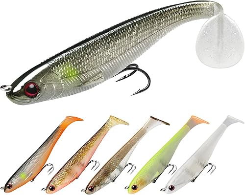 Miniatura 19 de TRUSCEND Easy Catch Pre-Rigged Soft Lures, Unique Vibrating Swim Action and Trembly Sinking Move for More Bites, Amazing Soft Swimbait for Family