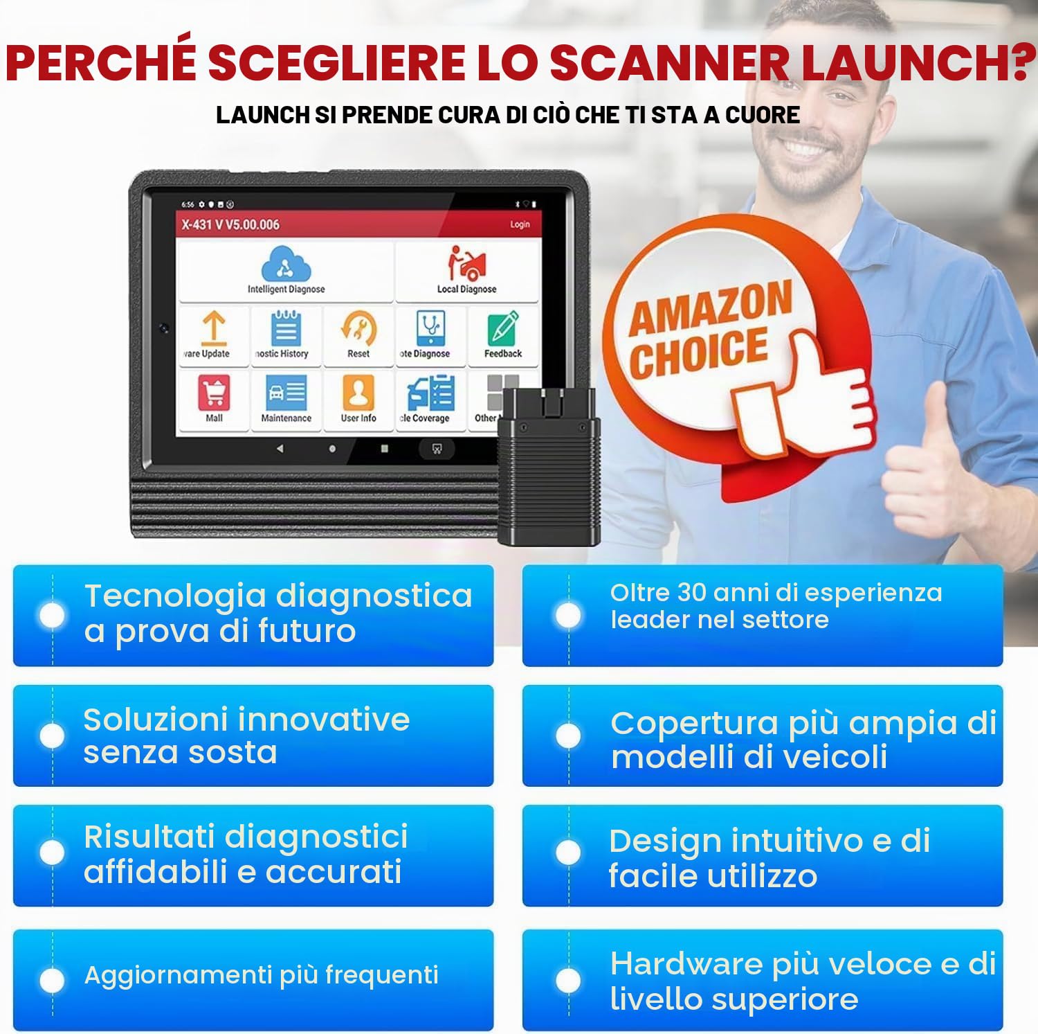LANCH X431 V (X431 PRO), Scanner diagnostico bidirezionale OBD2, Programmazione Chiave, codifica ECU, Freno di spurgo ABS, Reset funzioni tra Cui Reset Olio, EPB, SAS, Dpf, BMS, SRS, TPMS