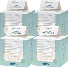 Cliganic Clean Face Towels XL, Bulk Size 200 Count, Disposable, Ultra-Absorbent, Hypoallergenic & Soft - Makeup Remover Dry Wipes, Pamper Your Face, Hygienic Towelettes, for All Skin Types