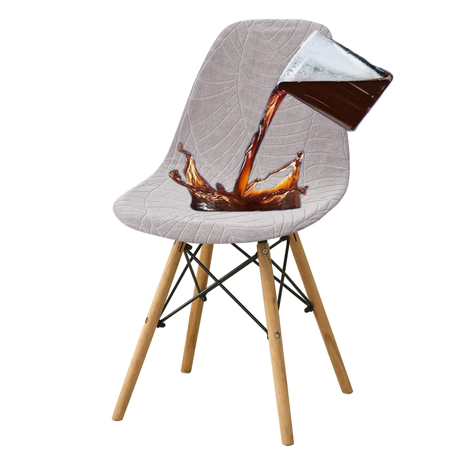 Housses de chaise imperméables extensibles modernes lot de 6 gris clair