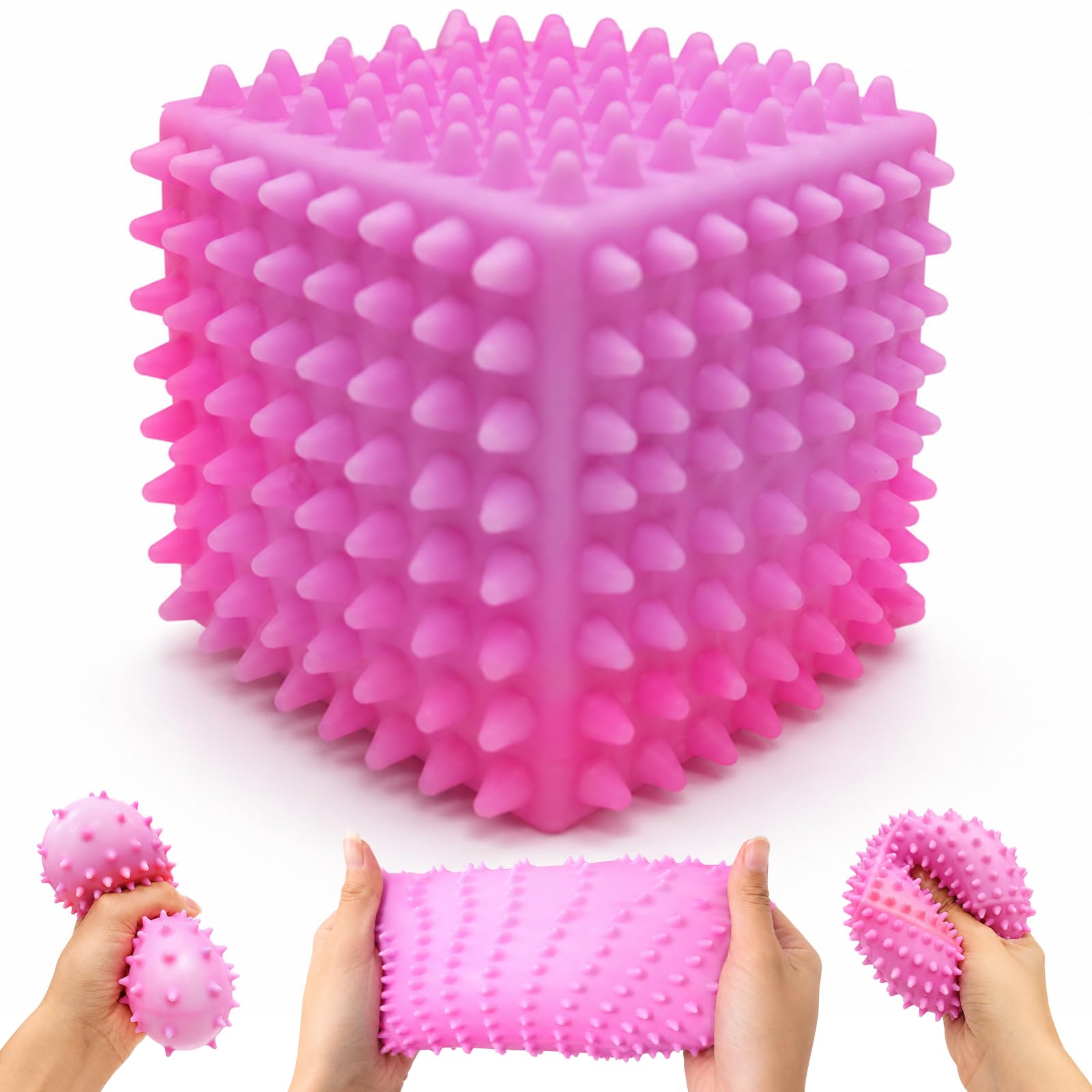 Squishy Fidget Toys for Stress Relief, Gift for Adults (Pink)