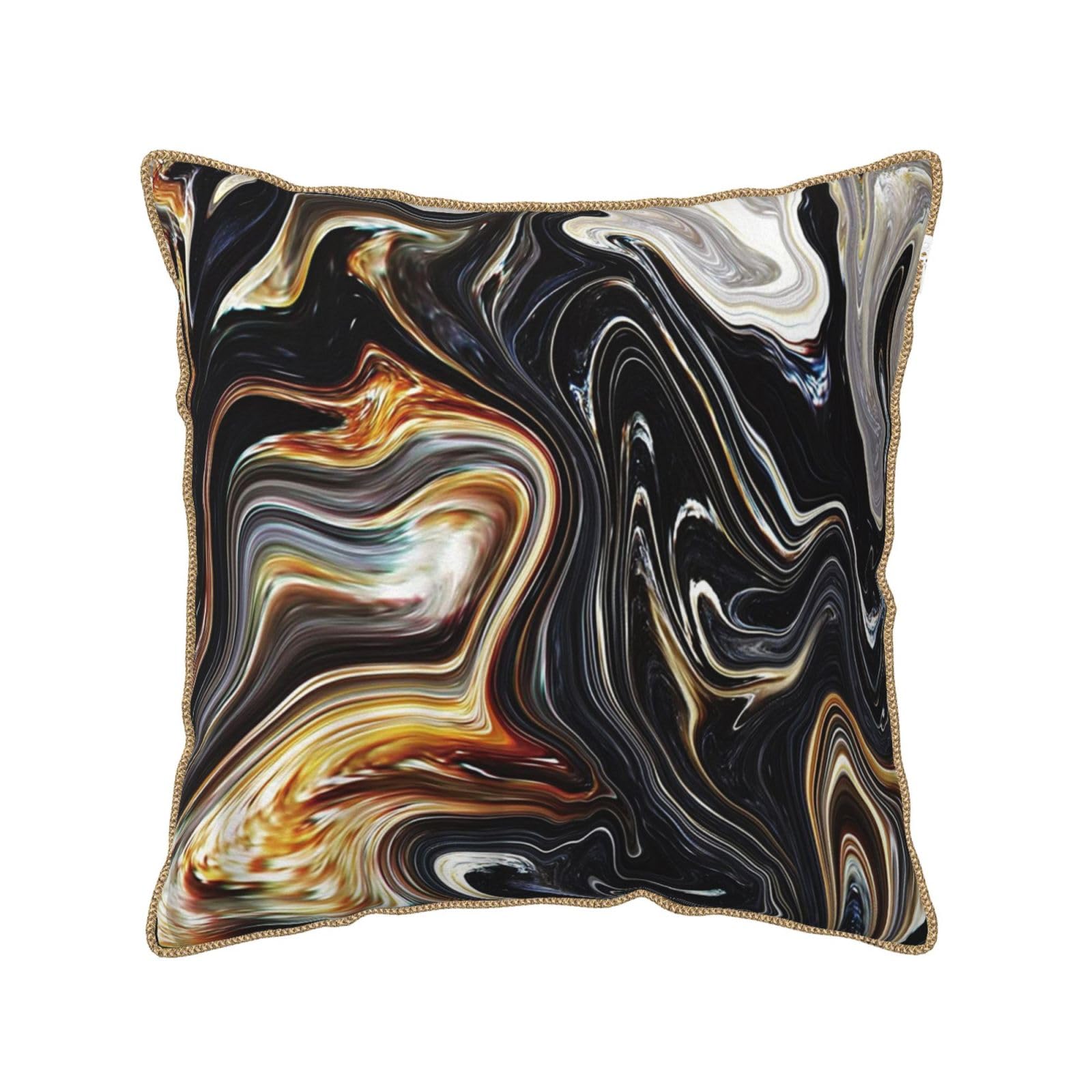 Housse de coussin en velours avec motif marbre et finition durable