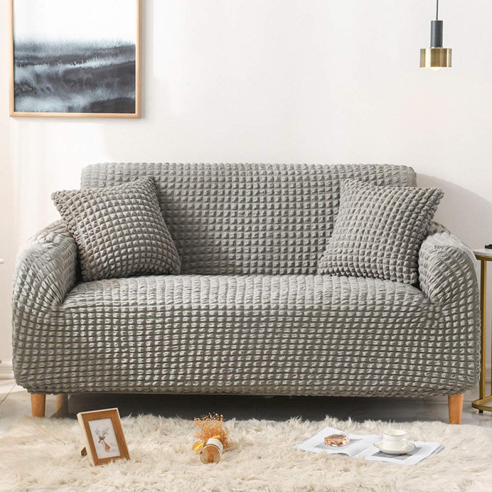 Housse de canapé élastique gris lavable pour maison avec animaux domestiques