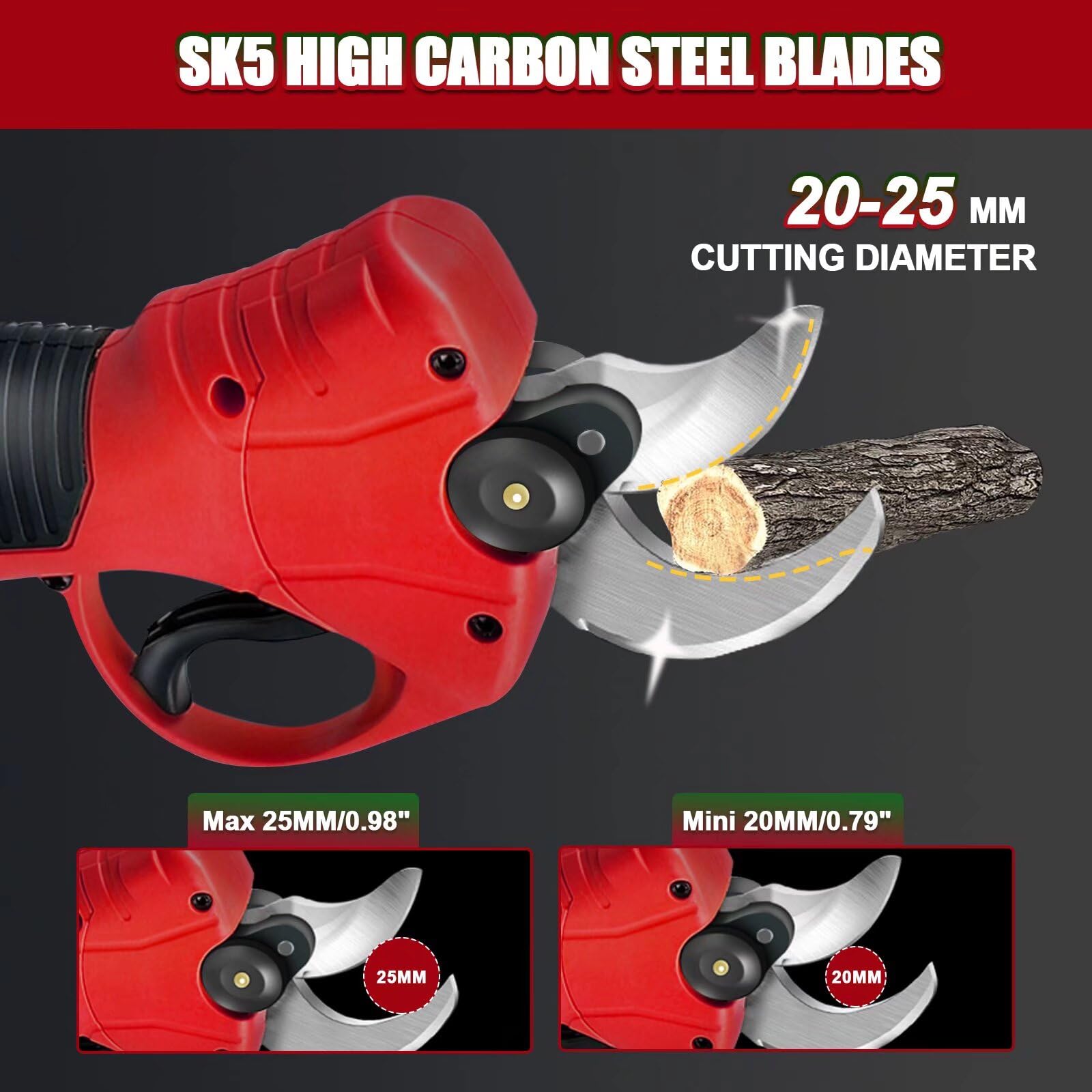 Coupe-branches Sans Fil Copatible Avec Batterie Akita 18 V, Diaètre