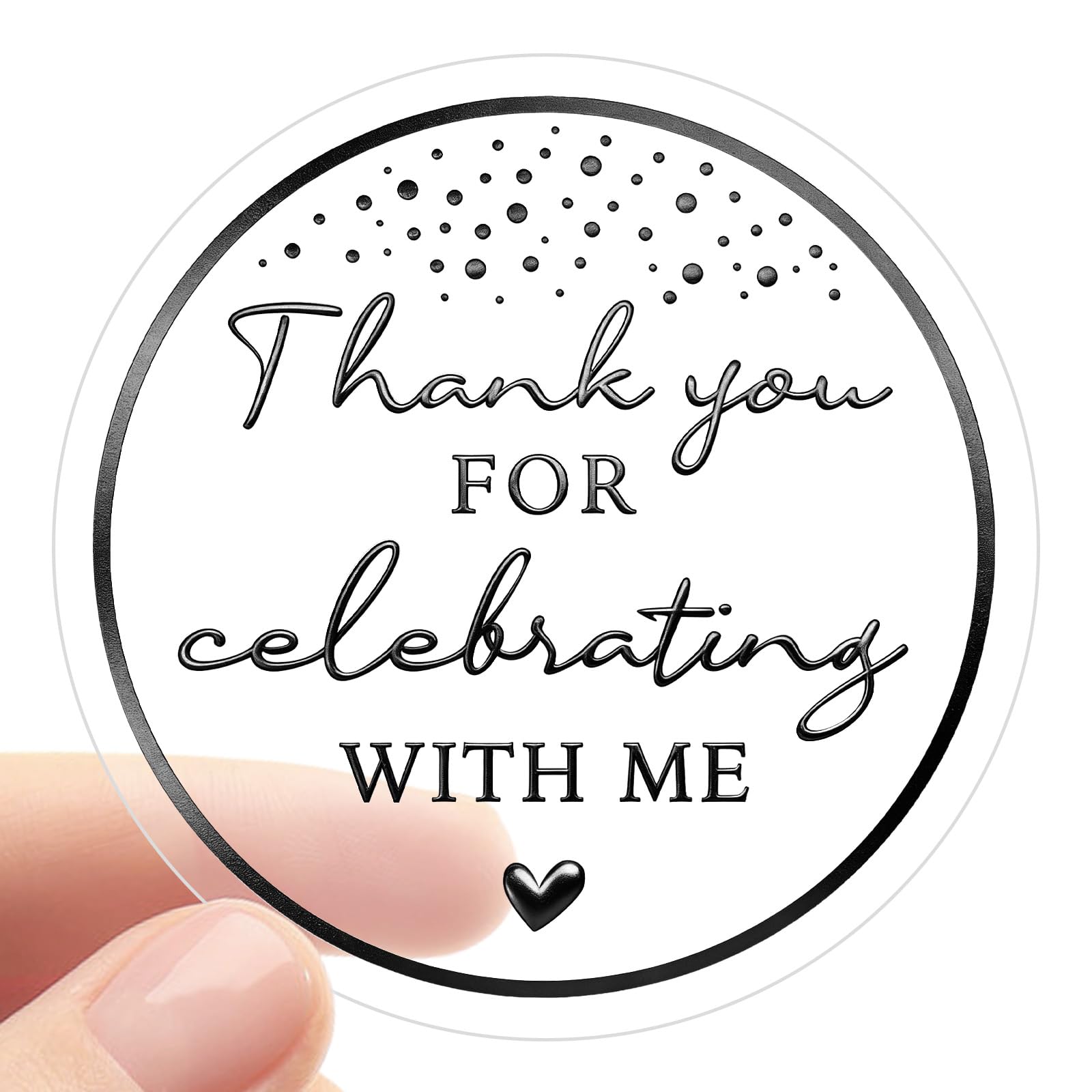 Stickers Thank You pour anniversaire et sac cadeau de mariage, ronds 4cm