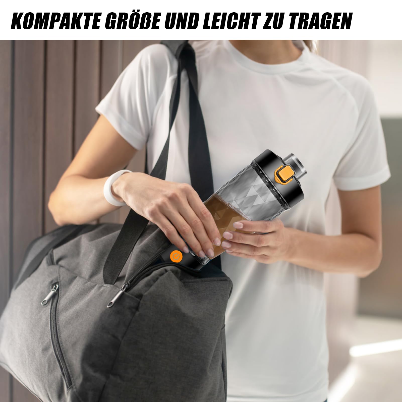 SOARFLY Elektrischer Shaker Protein Shaker Elektrisch mit Pulverfach 650ML, Eiweiß Shaker USB Wiederaufladbar für Potein Pulver und Milchshake, BPA-frei, Schwarz