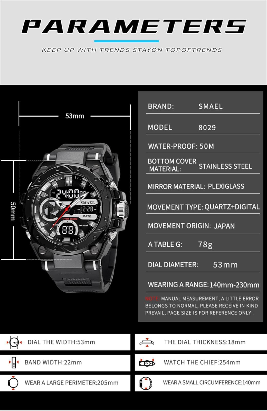 Montre Sport Homme Digitale Etanche 5 Bar avec Chronographe Alarme LED Eclairage Date-Montres avec Bracelet en Silicone