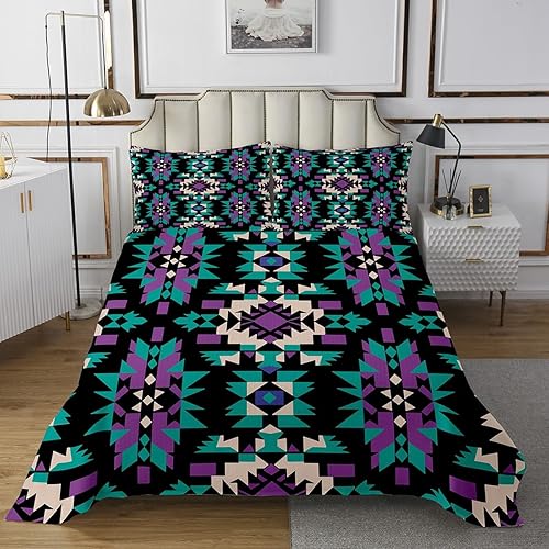 Vista 72 de Erosebridal Ethnic Tribe Feather Coverlet Set Geometric Aztec Bedspread,Western Quilted King African Tribe Arrow Retro Vintage Exotic Geometric