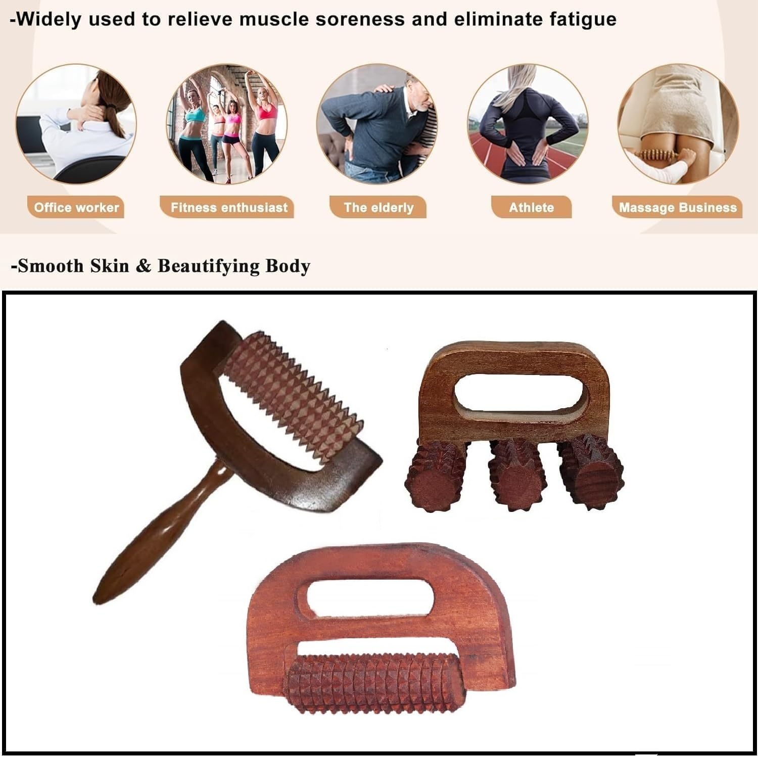 FA Industries® Wooden Back and T-Masher for Back Pain Relief and Matter Recovery, Manual Back Masser Wood Therapy Massage Tool (Set of 3) FA Industries® Wooden Back and T-Masher for Back Pain Relief and Matter Recovery, Manual Back Masser Wood Therapy Massage Tool (Set of 3)