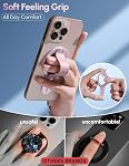 GripMate Phone Grip for iPhone - Magnetic Phone Ring Holder Detachable for iPhone 16 - Comfortable Finger Phone Loop Grip for Apple 15/14/13/12,Pink