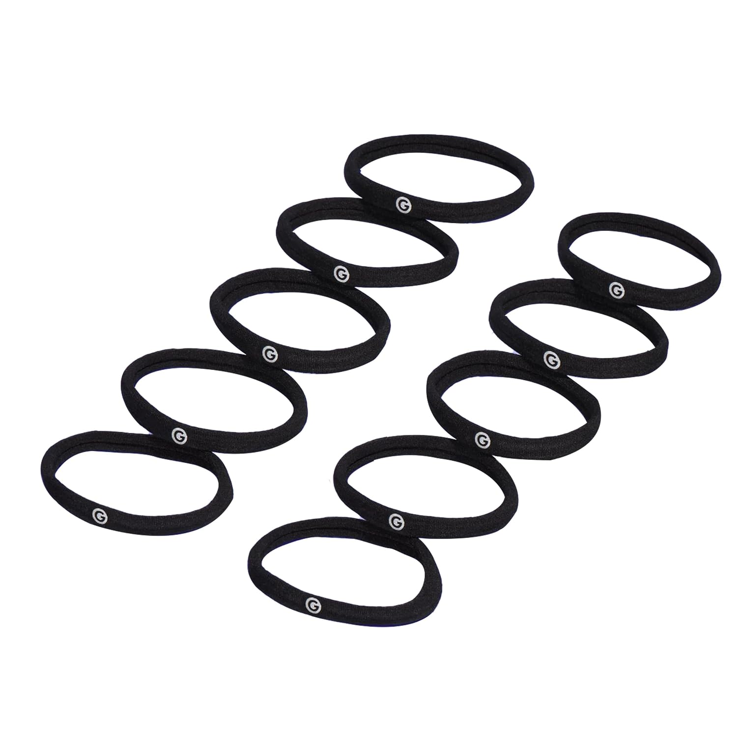GIMME Beauty Long Hair Seamless Hair Ties, Black, 10-Pack