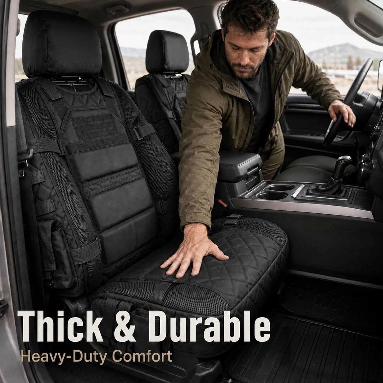 Protections de siège auto style militaire Organiseur de siège (#B)
