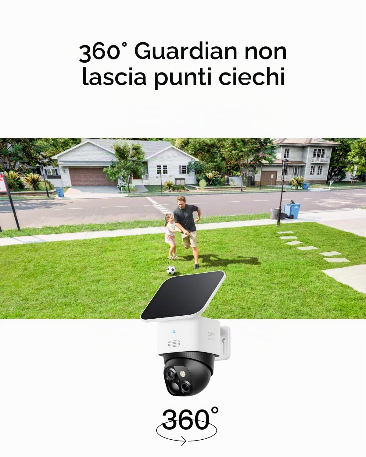eufy Security SoloCam S340 - Telecamera di sicurezza solare per esterni, wireless, 3K, sorveglianza a 360°, senza punti ciechi, Wi-Fi a 2,4 GHz, compatibile con HomeBase 3 (rinnovato)