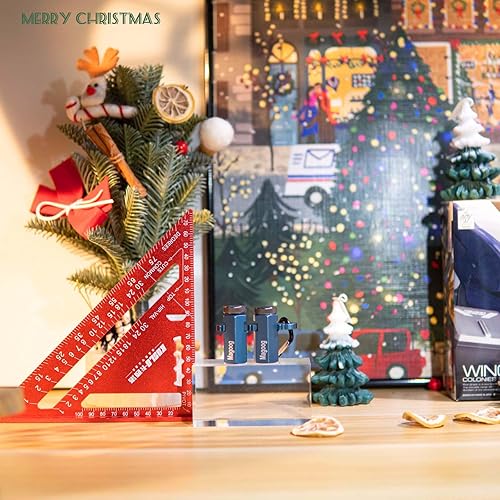 Miniatura 9 de Magoog Magoog - Medidores de escalera altos, topes cuadrados con soporte y viga, topes cuadrados antideslizantes antipérdida, pomos de calibre para