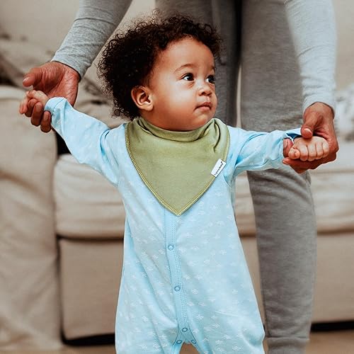 Miniatura 53 de Baberos tipo bandana para bebés para niños y niñas, súper suaves, unisex, paquete de 12 baberos de algodón orgánico absorbentes para dentición y